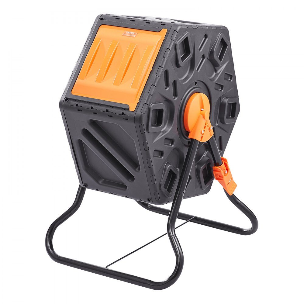 Trommelcomposter Tumbler 70 L, trommelcomposter 360° draaibaar Multifunctionele trommelcomposter 605 x 510 x 730 mm, 20 kg Robuuste tuincomposter incl. handschoenen