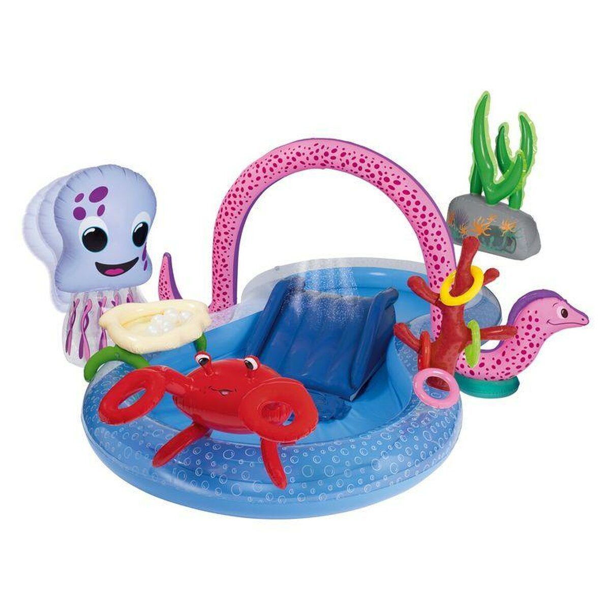 PLAYTIVE® JUNIOR Kinder-Erlebnisbecken, mit Wasserbrause und Rutsche, ab 2 Jahren