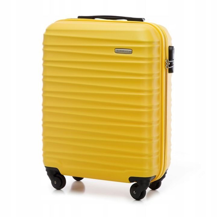 Valise premium valise de voyage valise de bord avec baleines plastique ABS 34l jaune
