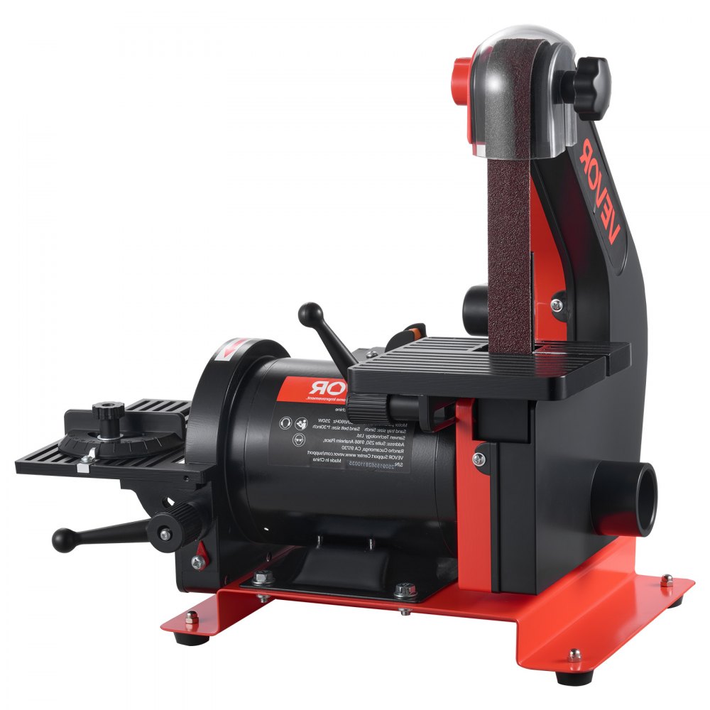 Ponceuse à disque à bande 250 W, ponceuse à disque 127 mm et ponceuse à bande 25,4 x 762 mm, avec table de travail réglable de 0 à 45° et ouverture d'aspiration de poussière pour le travail du bois et l'affûtage des couteaux