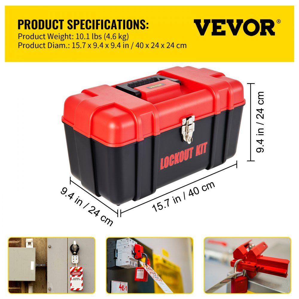 Kits de verrouillage de 42 pièces, kit Loto de sécurité électrique, comprend des cadenas, 5 types de verrouillage, des moraillons, des étiquettes et des attaches de câble, une boîte, des outils de sécurité de verrouillage pour éliminer les risques électri