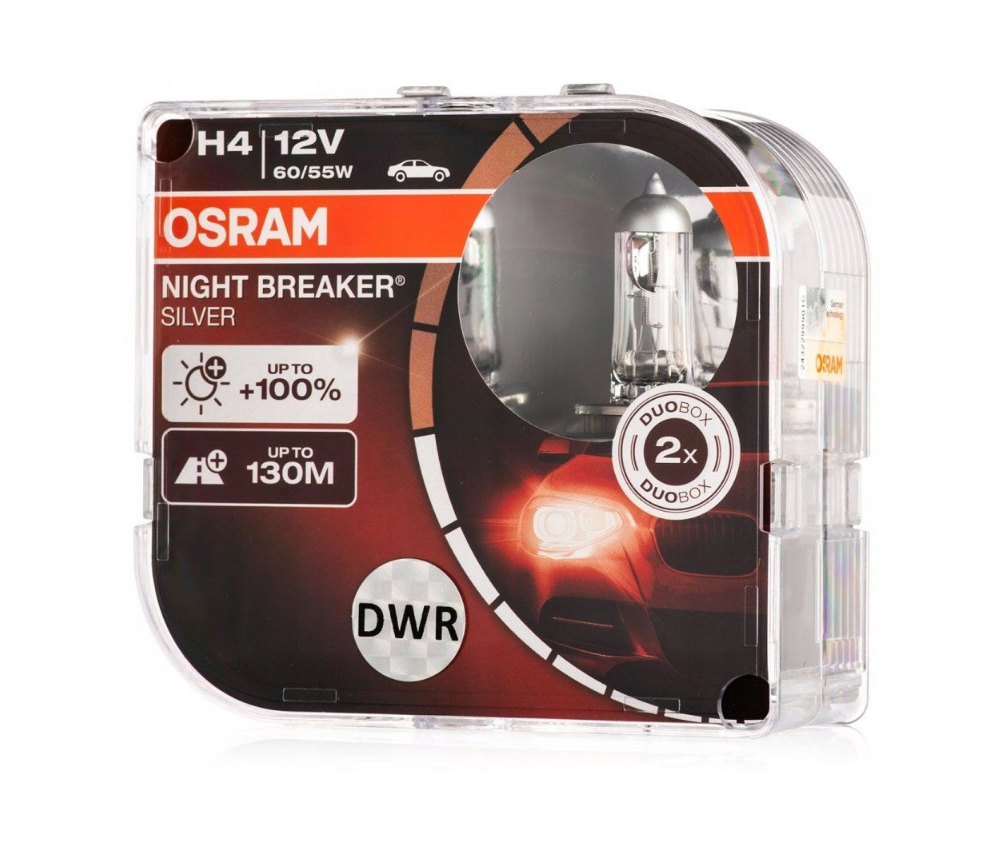 OSRAM H4 NIGHT BREAKER ARGENT +100% Halogène 2SZT – Réf. HT-47330