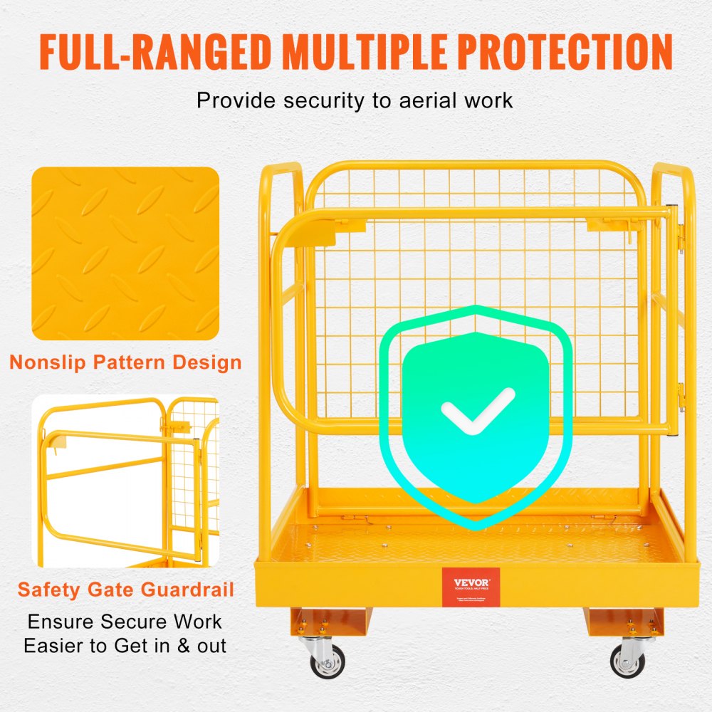 Plate-forme de travail Panier de travail 92x92cm en panier de sécurité Q235B Max. capacité de chargement jusqu'à 544 kg plateforme de chariot élévateur pour 1 à 2 personnes plateforme de travail pliable pour chariot élévateur pour un travail en hauteur en Plate-forme de travail Panier de travail 92x92cm en panier de sécurité Q235B Max. capacité de chargement jusqu'à 544 kg plateforme de chariot élévateur pour 1 à 2 personnes plateforme de travail pliable pour chariot élévateur pour un travail en hauteur en