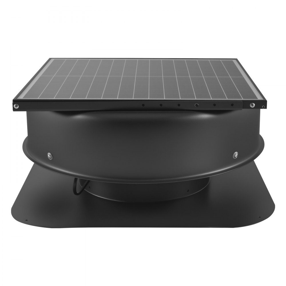 Ventilateur de toit à énergie solaire, ventilateur de toit solaire intelligent 42 W avec thermostat, télécommande, débit d'air 79287L/min, moteur CC sans balais intégré pour le refroidissement – Réf. HT-23050