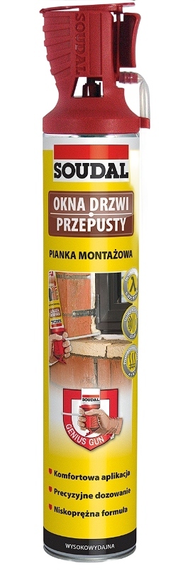 Soudal GENIUS GUN 770 ml pianka montażowa pianka konstrukcyjna Soudal GENIUS GUN 770 ml pianka montażowa pianka konstrukcyjna