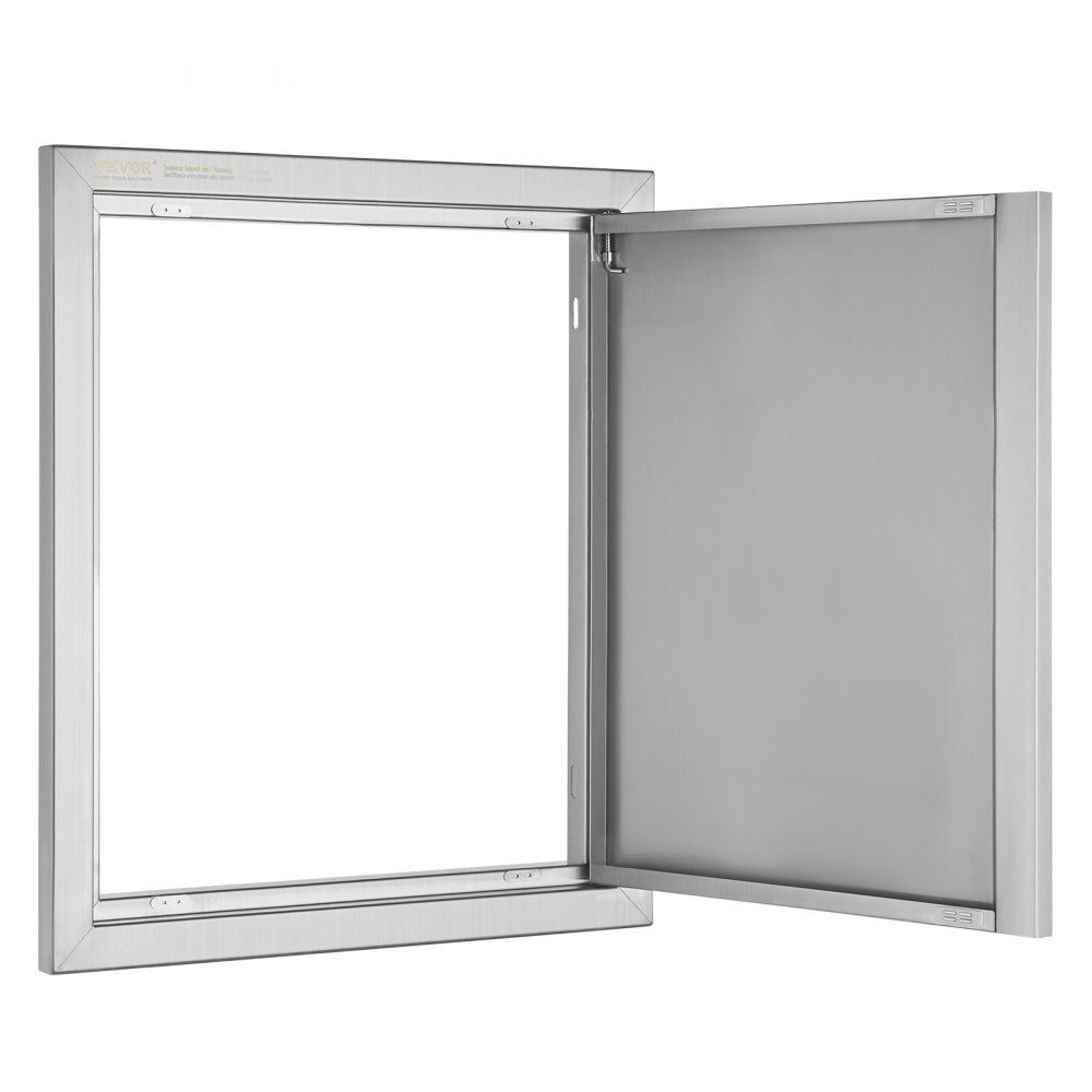 Porte d'accès au gril 457x533mm Porte de cuisine extérieure simple Porte encastrée en acier inoxydable Porte murale verticale avec poignée rétractable pour Grill Island Grill Station Armoire extérieure