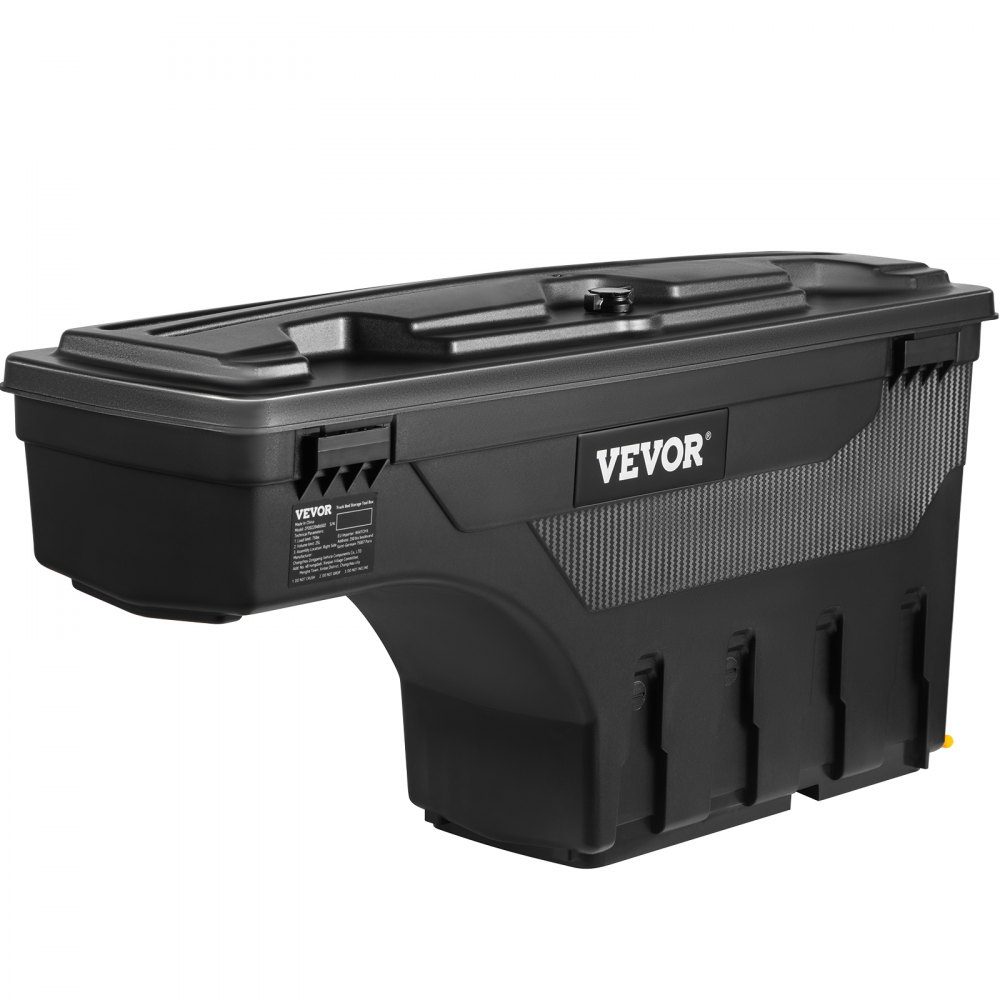 Truck Bed Storage Box Lockable Lid Waterproof ABS Wheel Arch Tool Box 25L with Password Padlock Compatible with Dodge Ram 1500 2019-2021 Passenger Side