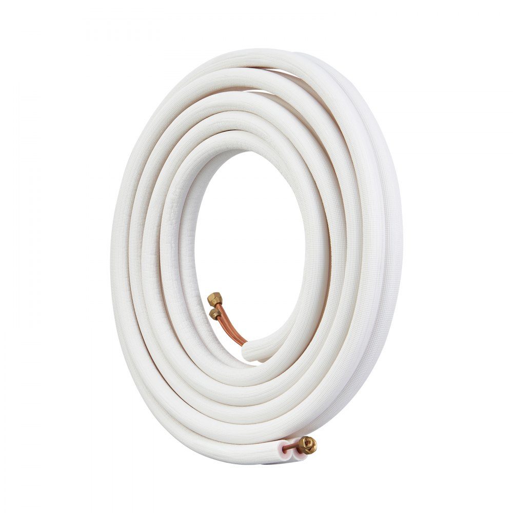 7620mm mini split line kit, 6.4mm and 9.5mm OD copper pipes with three-layer insulation, for air conditioning or heating pump equipment and HVAC with extensive accessories