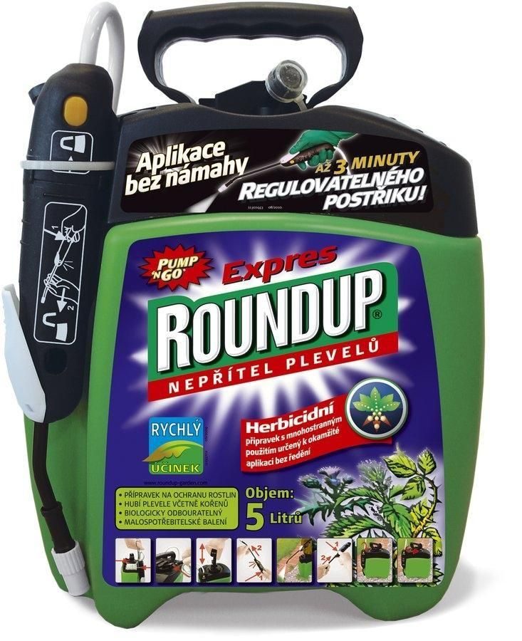Roundup Express 6H – 5 l – Désherbant à action rapide avec pompe et système de pulvérisation pratiques