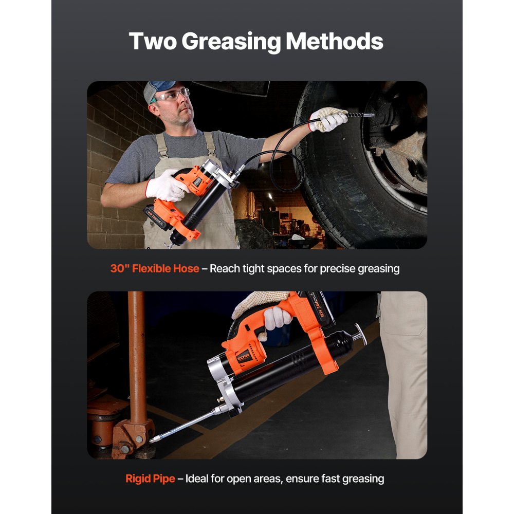 Cordless grease gun, 55 MPa, one-hand grease gun with LED & 90 cm hose, 20 V battery operation & trigger, compatible with 18 V Makita batteries, for lubricating vehicles or machines (tool only) Cordless grease gun, 55 MPa, one-hand grease gun with LED & 90 cm hose, 20 V battery operation & trigger, compatible with 18 V Makita batteries, for lubricating vehicles or machines (tool only)