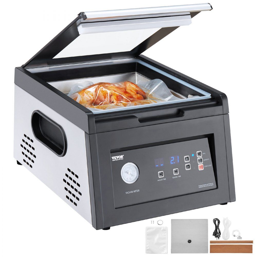 Kammer-Vakuumierer, 380 W, Nassfutter-Fleisch-Verpackungsmaschine, kompaktes Design, idealer kommerzieller Vakuumierer für den professionellen und privaten Gebrauch