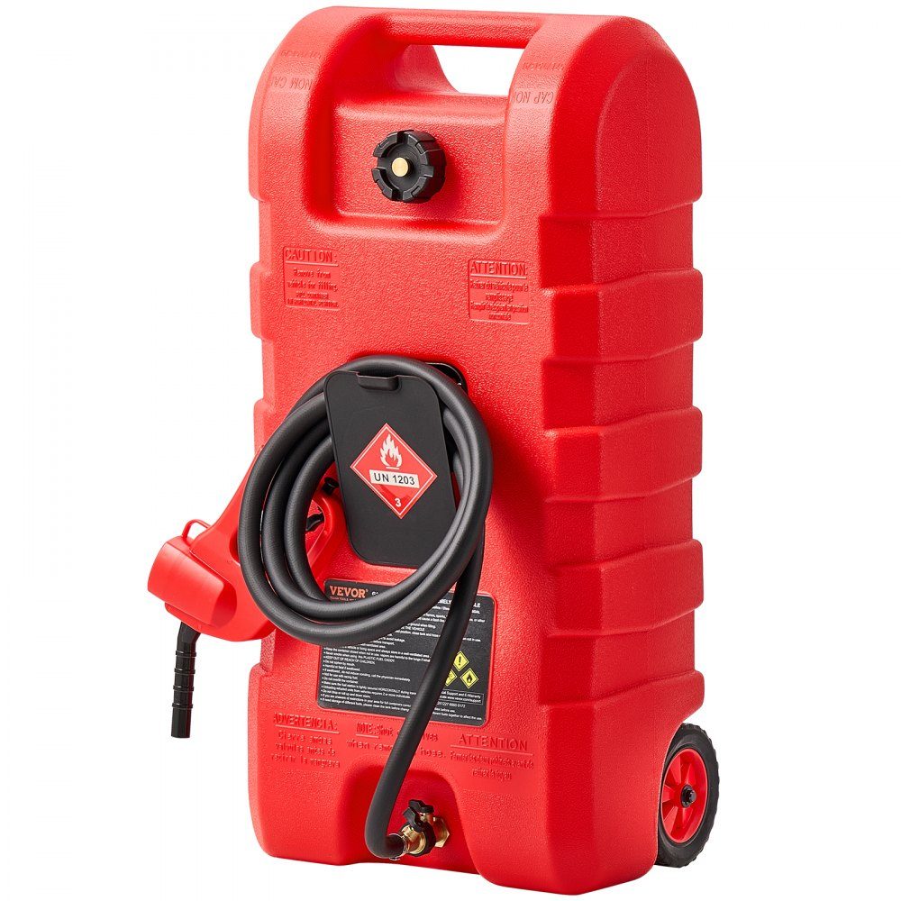 Bidon de carburant pour camion de carburant 56,78 L avec mode gravité et pompe manuelle, bidon d'essence, tuyau de livraison de 3 m et pompe manuelle, réservoir d'essence pour bateaux à moteur, VTT, essence et diesel