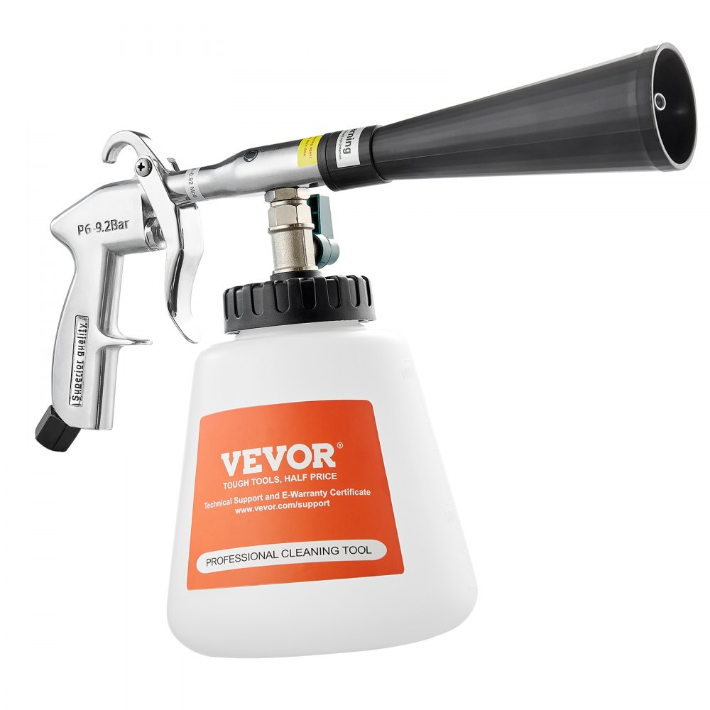 Pistolet de nettoyage à air comprimé, pistolet de soufflage d'air haute pression 6-9,2 bars avec 2 buses et bouteille de liquide de 1 L, pistolet de lavage, pistolet de nettoyage de voiture, adapté au compresseur d'air 1/4 NPT