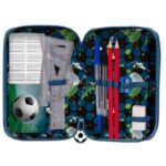 Trousse à crayons 3 compartiments et accessoires de football