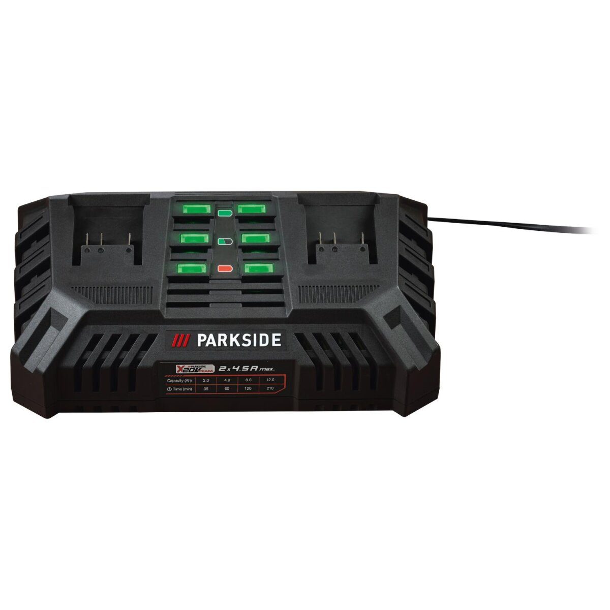 PARKSIDE® 20 V / 2 x 4,5 A Akku-Doppelladegerät PDSLG 20 B1, ohne Akku