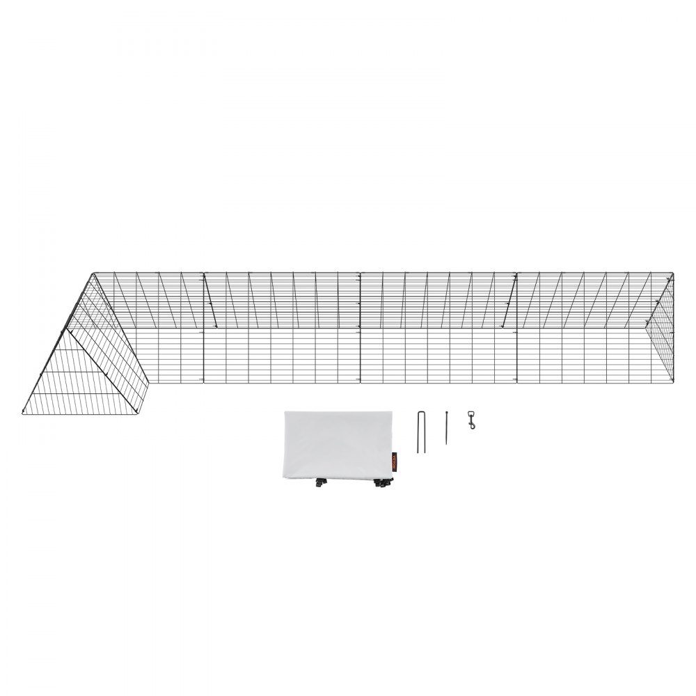 Chicken Tunnel 400 x 100 x 61.5cm (L x W x H) Yard Chicken Cage Portable Outdoor Chicken Tunnel with Corner Frame Chicken Coop Enclosure Suitable for Chickens Ducks Rabbits