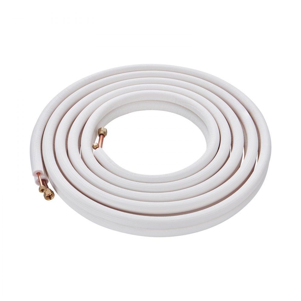 7620mm mini split line kit, 6.4 and 12.7mm OD, copper pipes and three-layer insulation, for air conditioning or heat pump equipment and HVAC with accessories 7620mm mini split line kit, 6.4 and 12.7mm OD, copper pipes and three-layer insulation, for air conditioning or heat pump equipment and HVAC with accessories