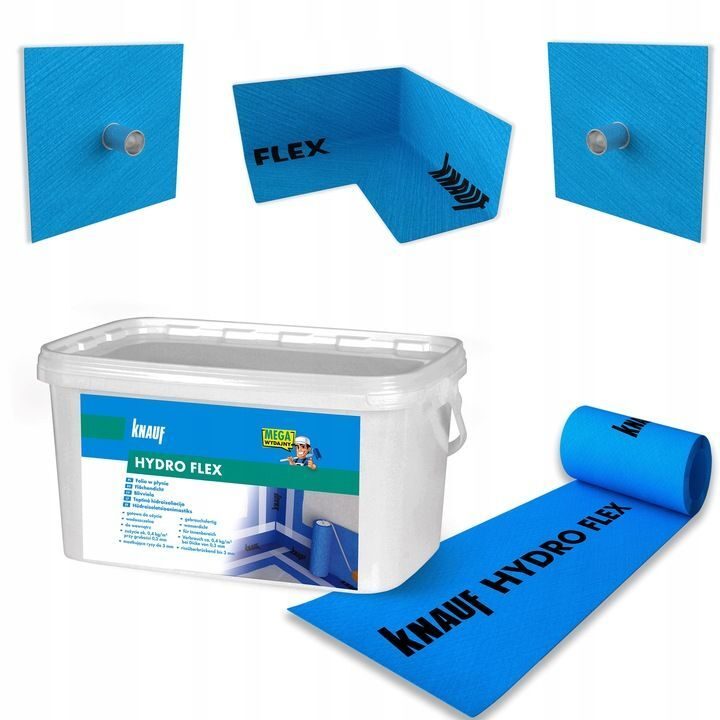 KNAUF Badabdichtung Hydro Flex Flüssigfolie 2kg mit Zubehör Abdichtset 527716