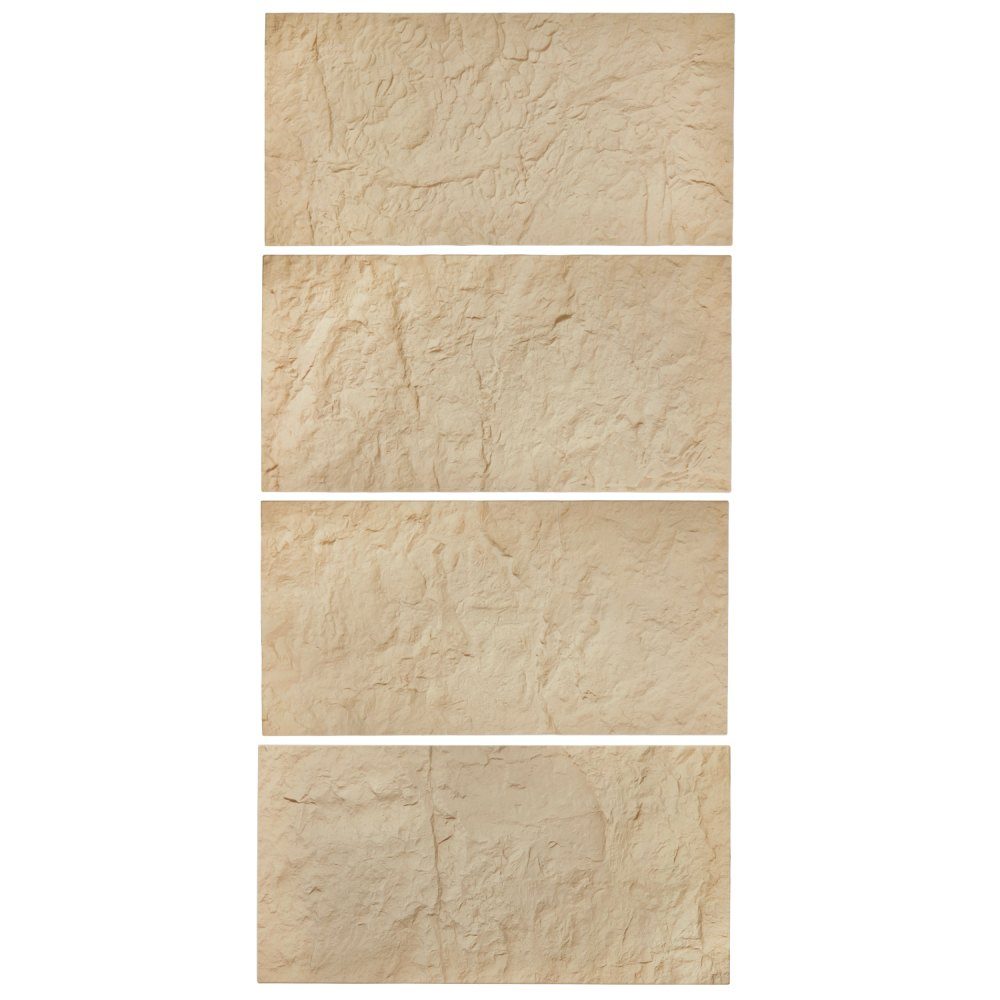 Lot de 4 panneaux muraux 3D 120 x 60 cm - Imitation pierre naturelle - Décoration murale - Surface de 2,97 m² - Décoration intérieure pour plafond, chambre à coucher, salon, salle de jeux - Pierre jaune
