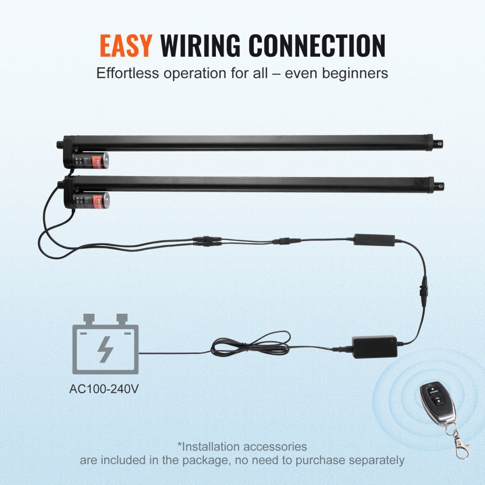 2 pièces. Kit actionneur linéaire 12V 76,2cm 0,89cm/s 99,79kg/1000N protection IP54