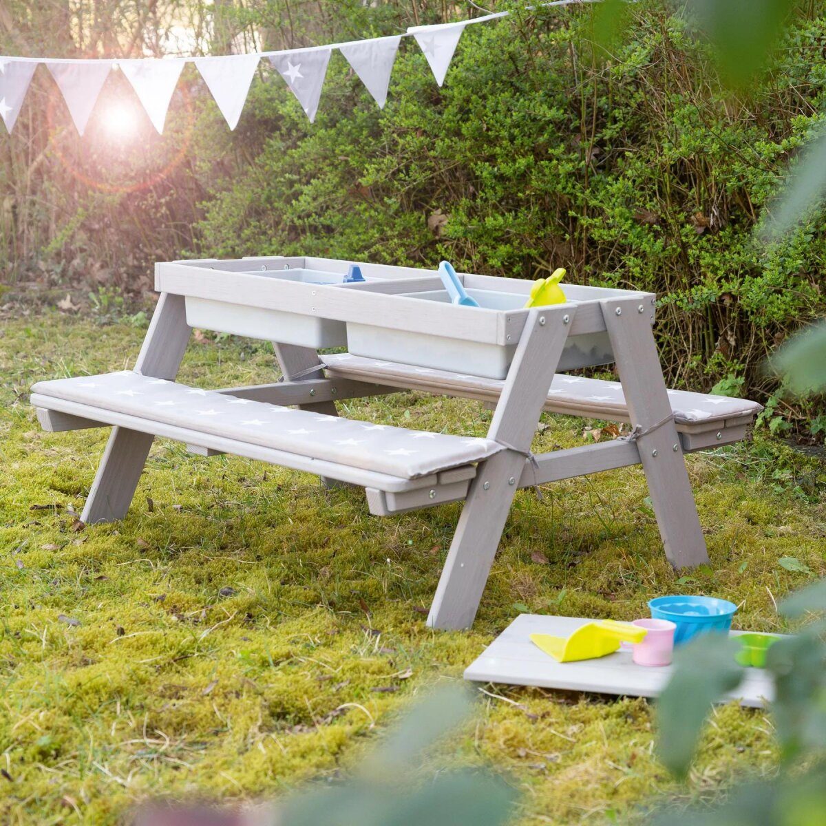 roba Kindersitzgruppe Outdoor + mit Spielwannen, Grau