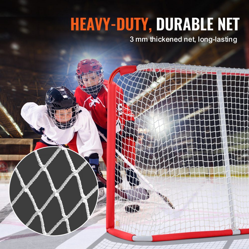 Hockey Goal Street Hockey Net Street Hockey Goal Hockey Net 137x60x112cm Hockey Training Goal Set Hockey Street Set Portable Indoor Outdoor Hockey Goal with Net White Red Training