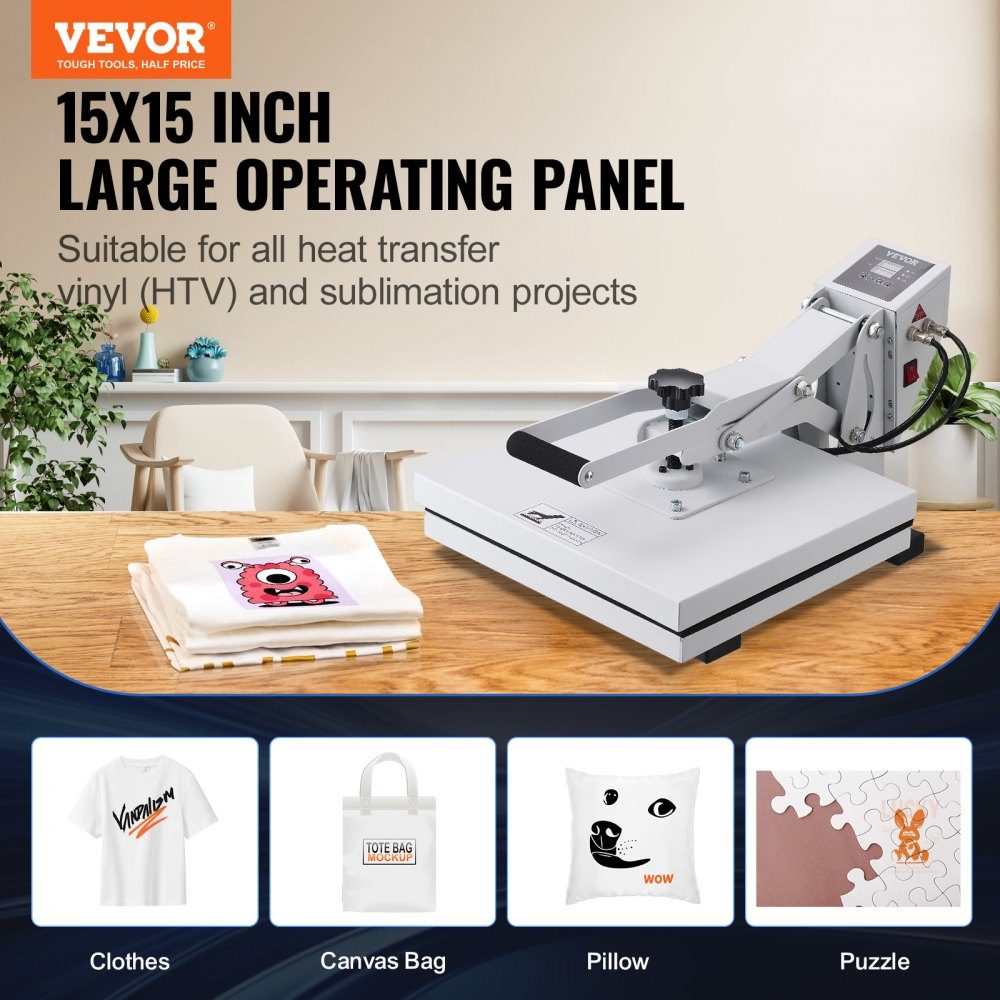 Hitzepresse 38x38cm Sublimationsdrucker Transfer DIY T-Shirt