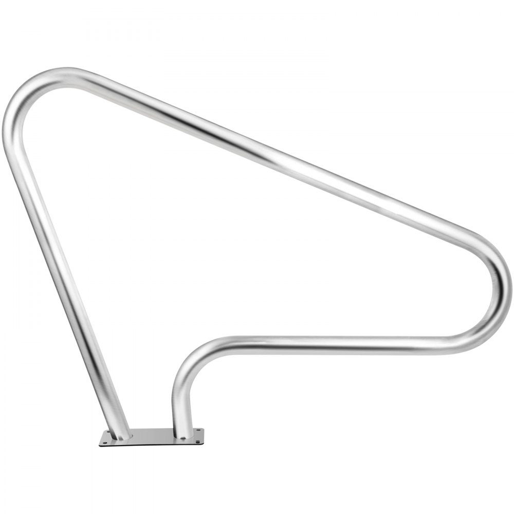 Schwimmbad-Handlauf 121,9 x 91,5 cm, Pool-Haltegriff 4,8 cm, Einstiegshilfe aus Edelstahl, Pool-Kurven-Design, Griffbogen mit Griffabdeckung und Zubehör, ideal für Schwimmbäder mit geneigter Position, Spa-Wasserpark