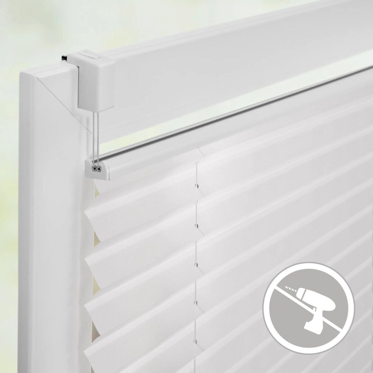 Lichtblick pleated blind Klemmfix, no drilling, 80 x 130 cm, white