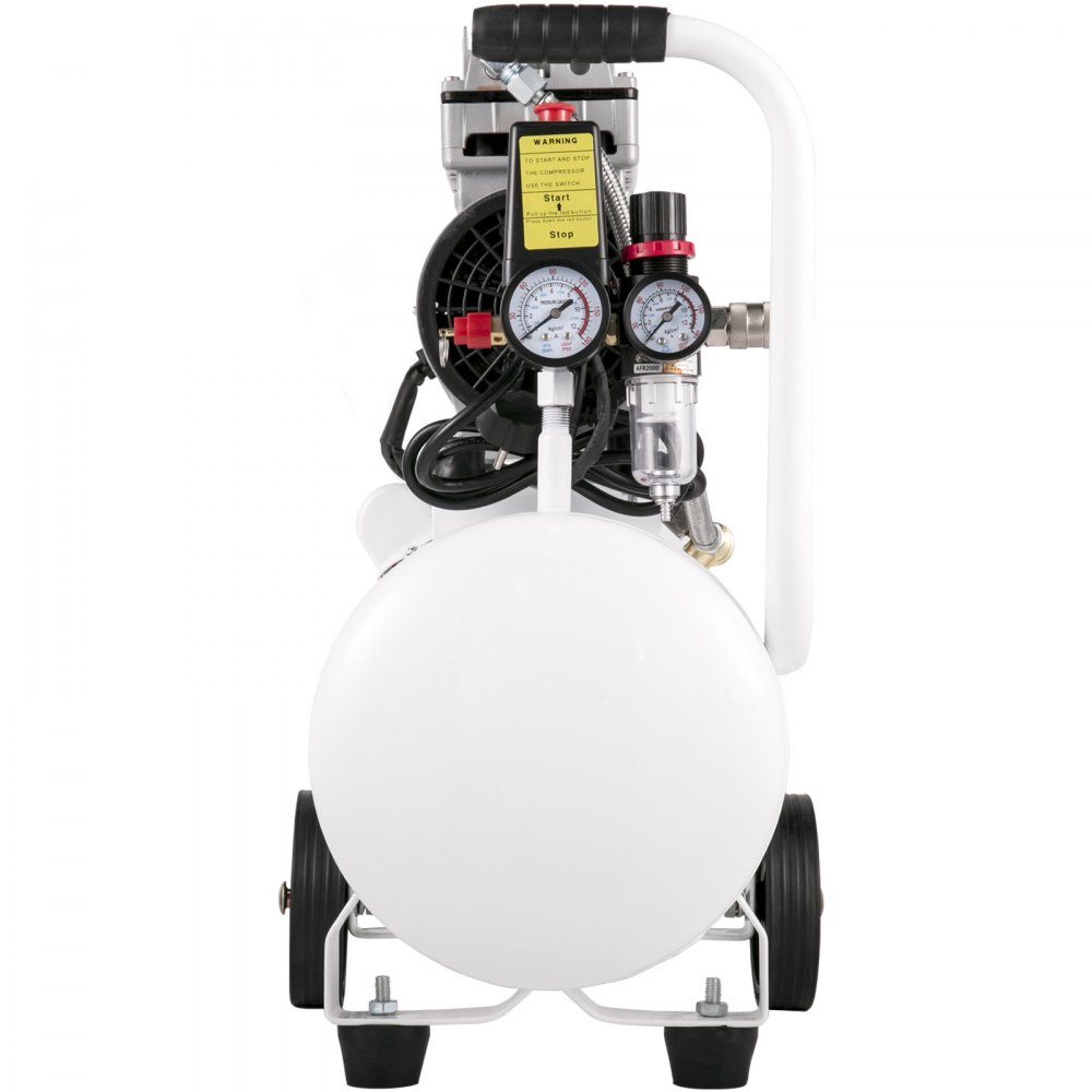 Whisper compressor 25 L, quiet oil-free compressor 750 W, oil-free air compressor 60 dB, compressed air compressor, quiet compressed air boiler 165 L/min exhaust air volume, with built-in exhaust fan