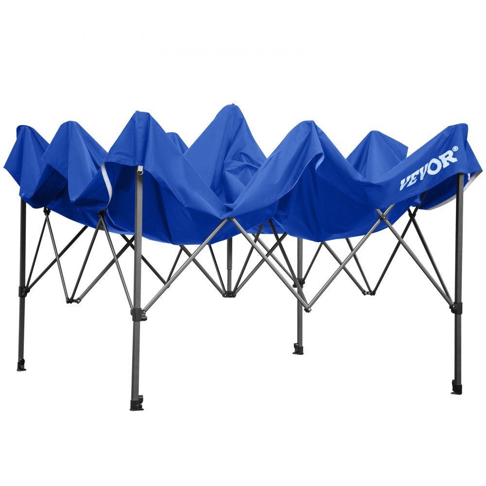 Składana altana 3x3 m Składana altana 240 g Powlekany PCV Poliester Pop Up 1,95-2,13 m Regulowany namiot imprezowy Namiot plażowy niebieski na wesela lub inne zajęcia komercyjne