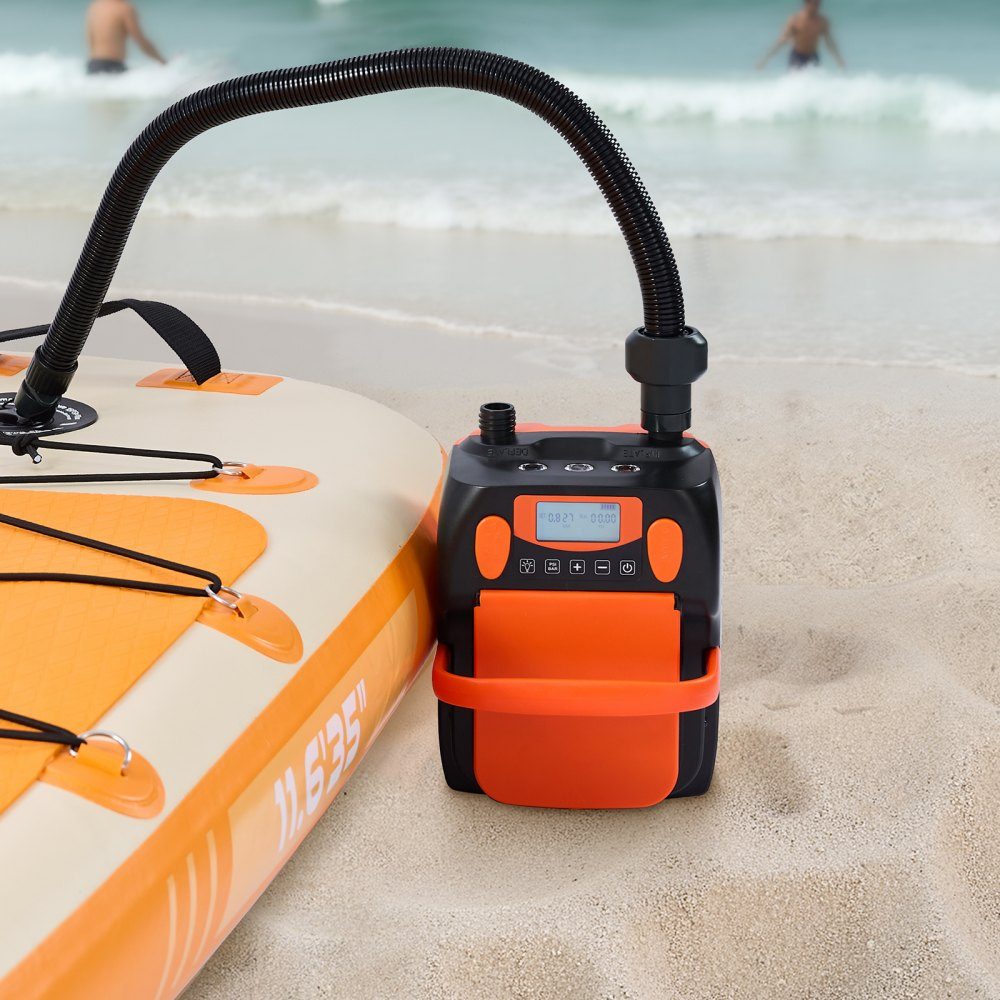 Paddleboard Pump (20 PSI) with USB Output, Two-Stage Electric SUP Air Pump with Auto Shut-Off and LED Light, Inflate and Deflate 12V DC, Ideal for Inflatable Boat Mattresses