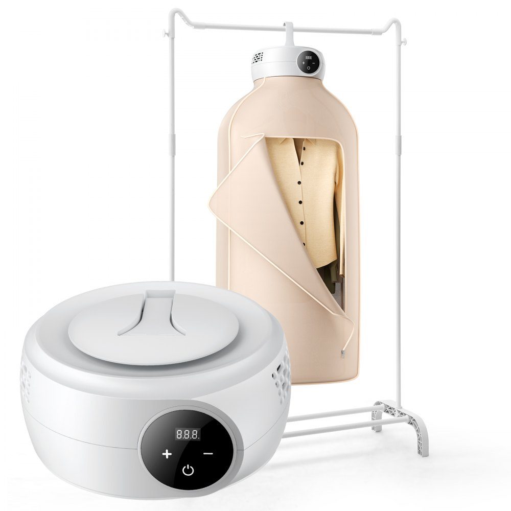 600W Portable Tumble Dryer, Rotary Clothes Line with Dryer Bag, PTC Heater and LED Display, Foldable Mini Dryer with 5 Hour Timer for Apartments, Dorms, RVs or Hotels