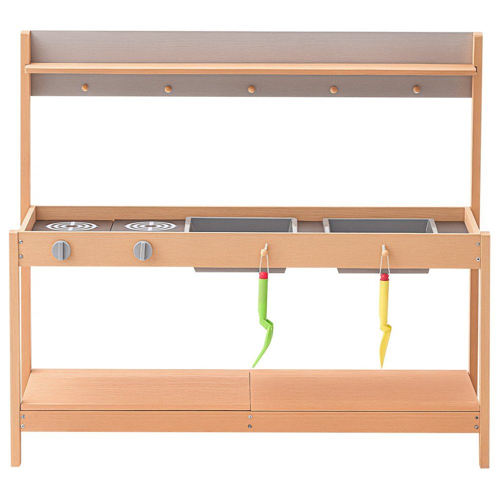 Mud kitchen 1000x360x885 mm, children's kitchen, wooden toy play kitchen set with accessories, outdoor play set, role play outdoor kitchen for boys and girls, toddler play kitchen with stove and sink