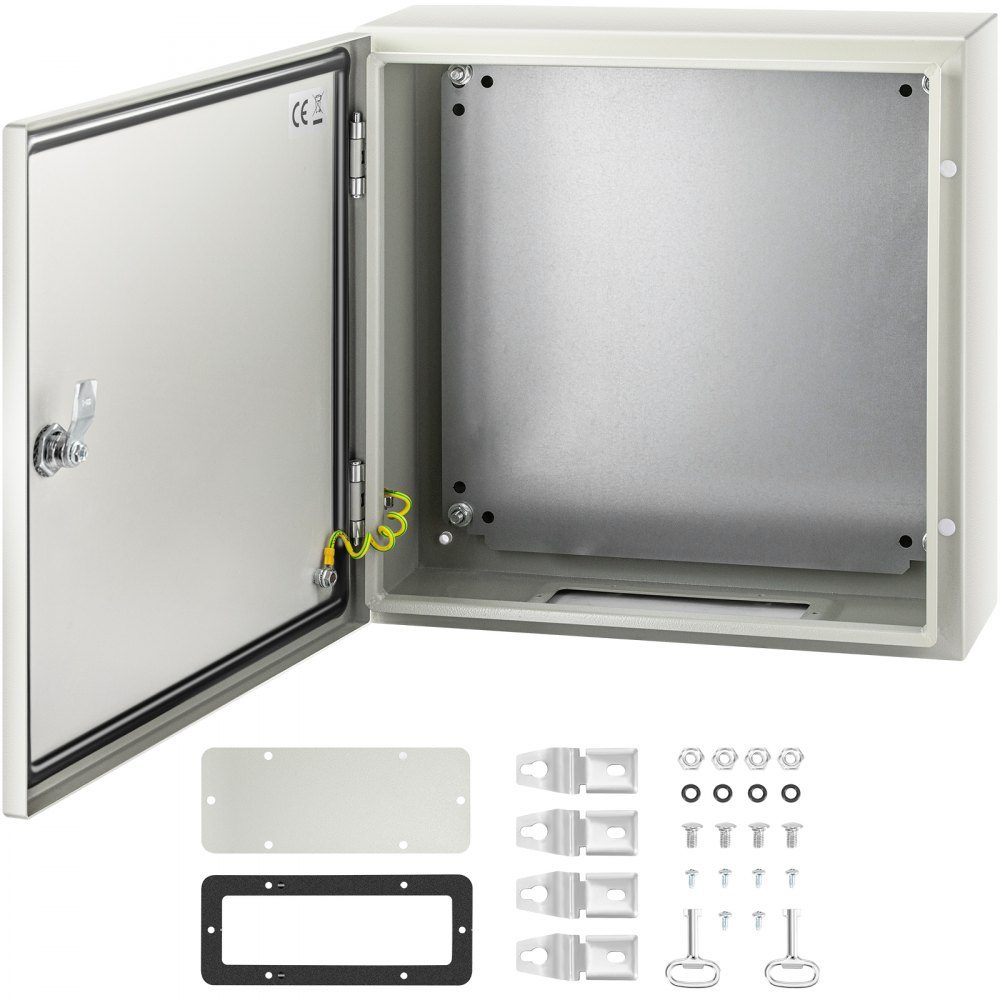 Armoire de commande Boîtier industriel NEMA, armoire de distribution en acier NEMA 4X 40 x 40 x 15 cm, IP66 étanche à l'eau et à la poussière, boîte de jonction électrique extérieure/intérieure, avec plaque de montage