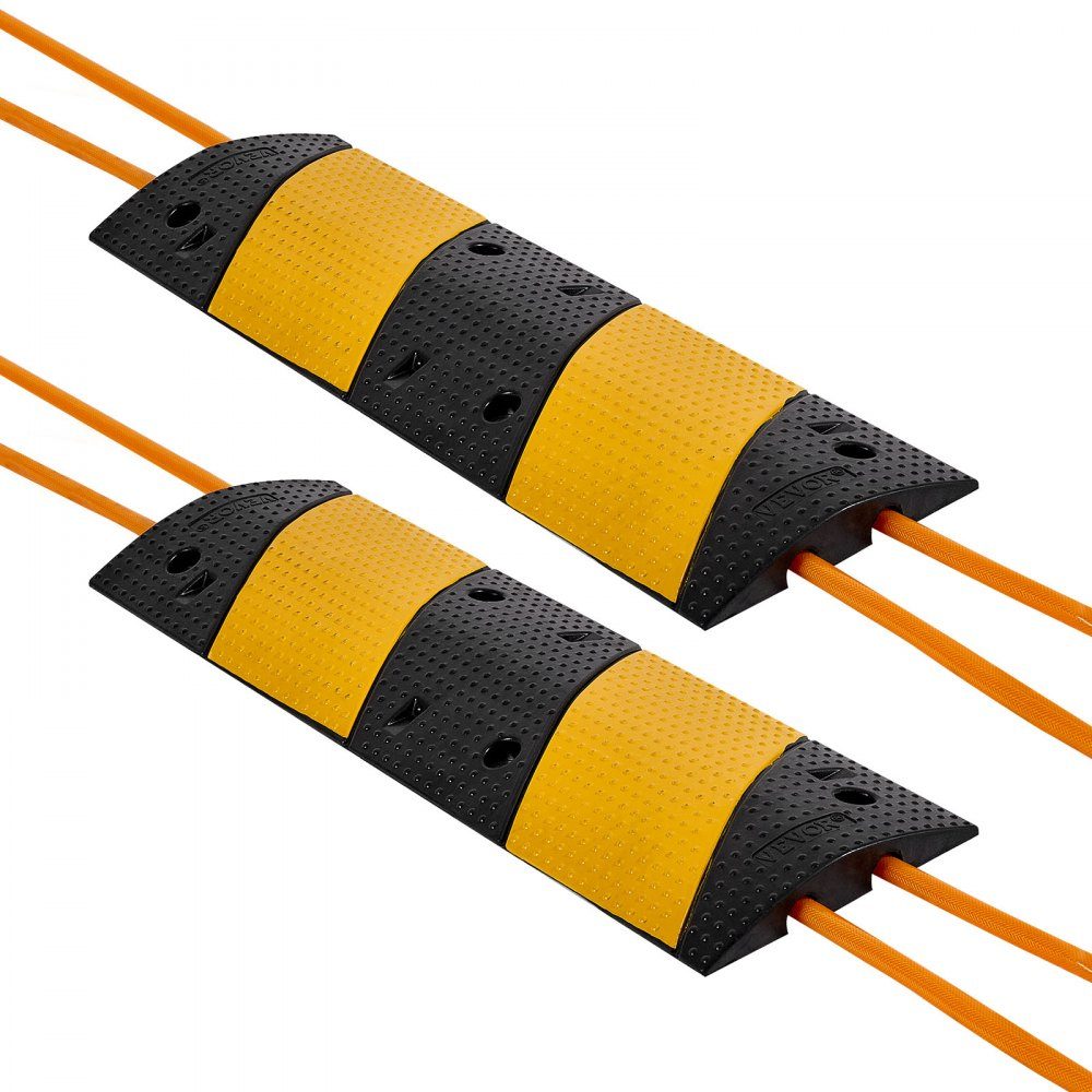 100cm Cable Bridge 9979kg Load Capacity 2 Channel Rubber Overflow Guard Trip Protection Flooring for High Threshold Areas Home Office Warehouse 2 Pack