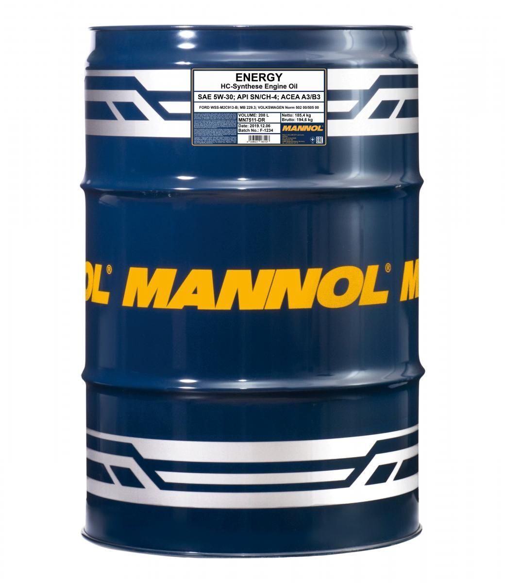 Fût d'huile 208l Mannol 7511 Energy 5W-30 VW502.00/505.00 MB229.3