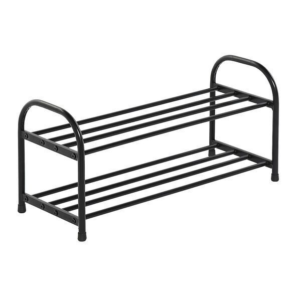 Schuhregal 63,5 x 25,5 x 30 cm schwarz 2 Einlegeböden