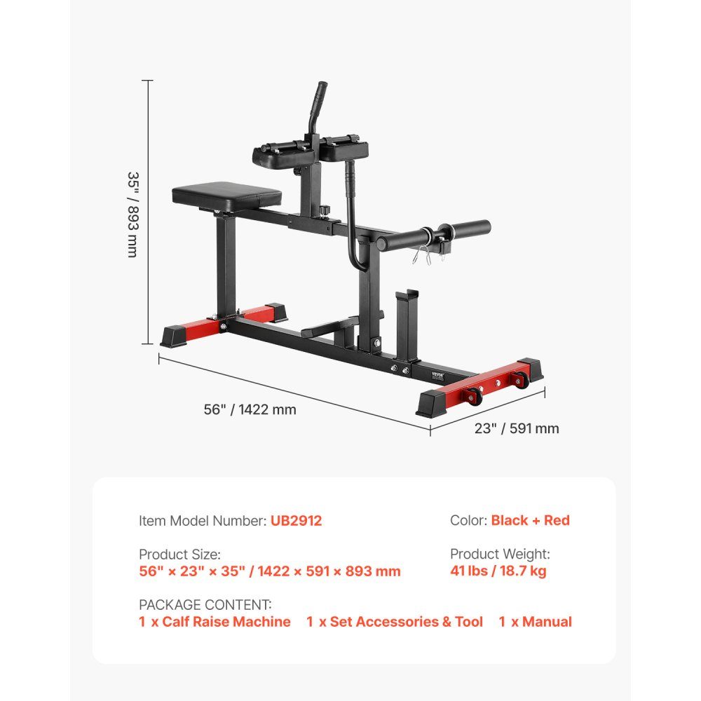 Seated calf machine, calf trainer with 200 kg load capacity for leg exercises, strength leg trainer, special machine for the lower body, suitable for weight plates (25.4 / 50.8 mm)