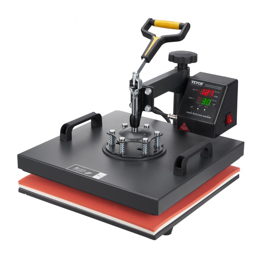 Transfer press 38 x 38 cm, transfer press 220 V, transfer press 1200 W, textile press 14 x 7.6 cm, shirt press max. 250 °C, sublimation press, hobby T-shirt press