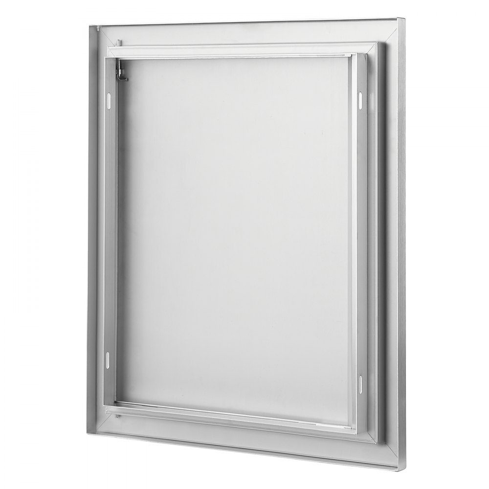 Porte d'accès au gril 457x533mm Porte de cuisine extérieure simple Porte encastrée en acier inoxydable Porte murale verticale avec poignée rétractable pour Grill Island Grill Station Armoire extérieure