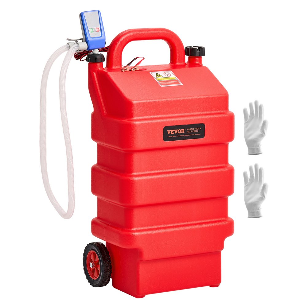 Fuel Trolley 60L Fuel Canister with 12V DC Fuel Transfer Pump, 1.2m Delivery Hose & Auto Stop Sensor Nozzle, Tank Adapter, Suitable for Diesel & Petrol, Red Fuel Trolley 60L Fuel Canister with 12V DC Fuel Transfer Pump, 1.2m Delivery Hose & Auto Stop Sensor Nozzle, Tank Adapter, Suitable for Diesel & Petrol, Red