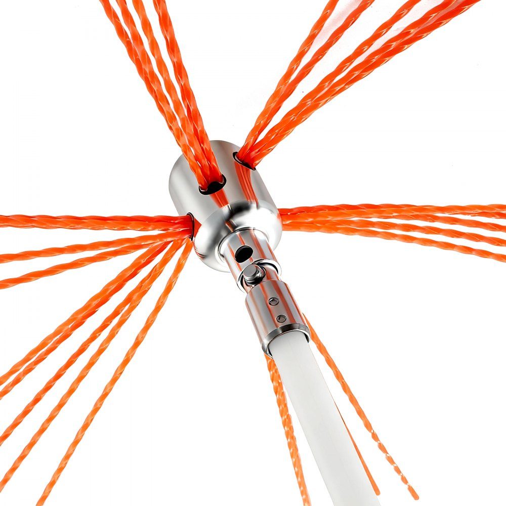 Ofenrohrbürsten-Set, 7 m max. Länge, Schornsteinbürsten, Schornsteinfeger-Set, Schornsteinbürste, 90° biegbares Schornsteinreinigungswerkzeug, für quadratische und rechteckige Schornsteine