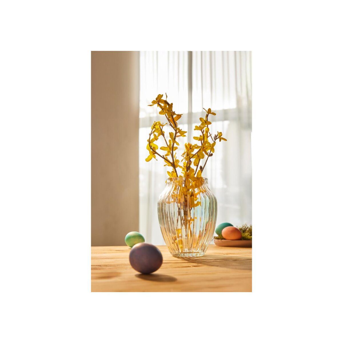 LIVARNO HOME Vase mit irisierender Oberfläche (Rillenmuster)