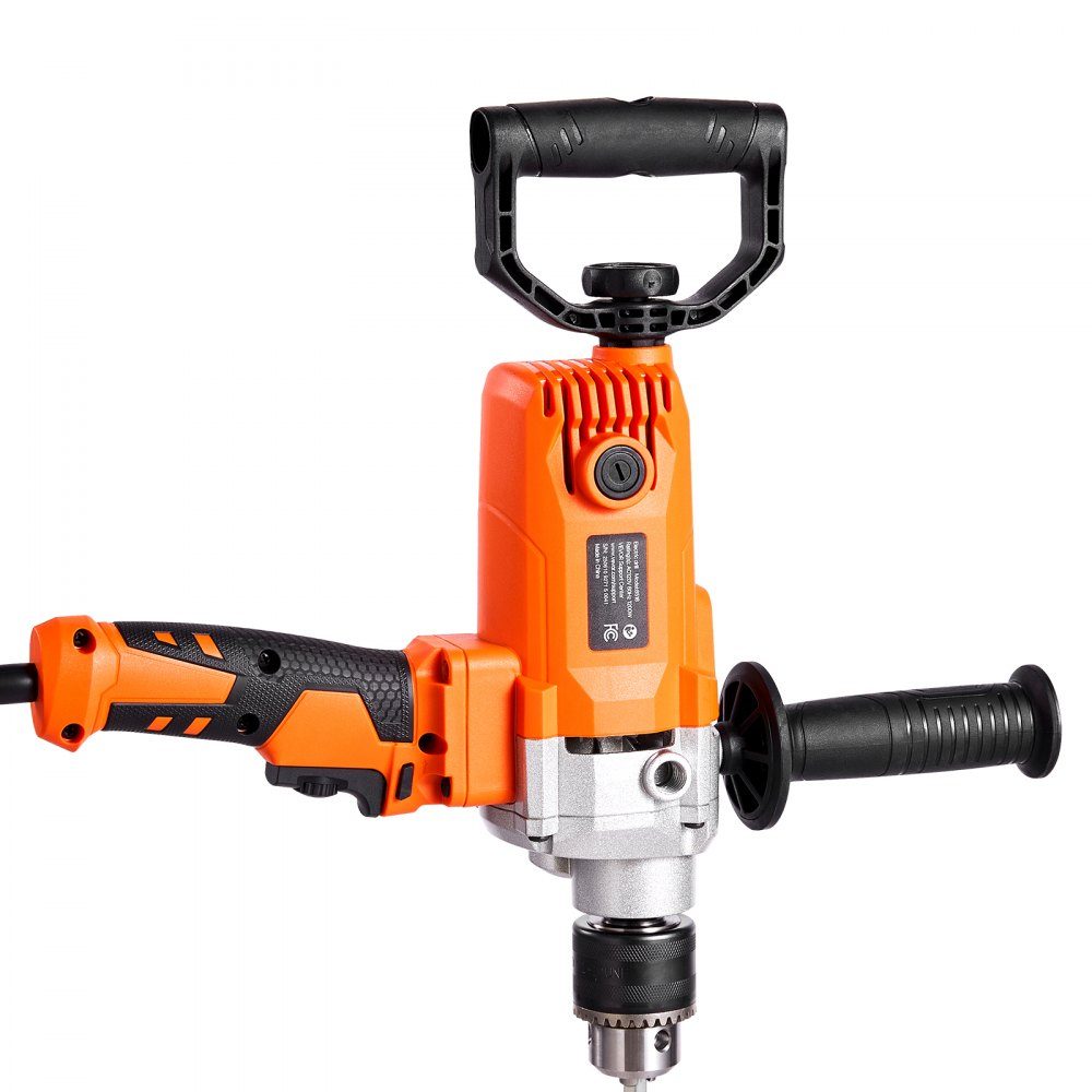 Perceuse électrique 15,89 mm 1200 W avec mélangeur, ensemble de mélangeur, 750 tr/min, 3,2 A, perceuse avec poignée en D pour percer et mélanger, mélangeur à béton manuel pour alimentation du ciment