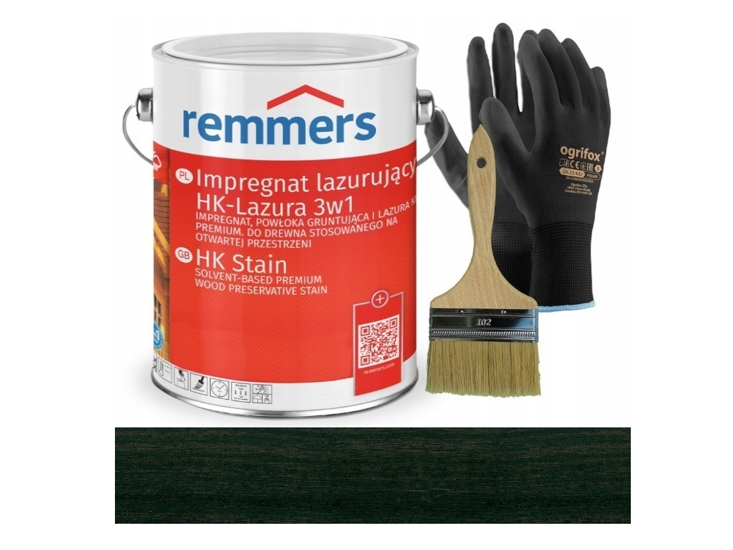 Remmers HK Lasur 3in1 (imprégnation, apprêt et vernis) 5L de couleur ébène Remmers HK Lasur 3in1 (imprégnation, apprêt et vernis) 5L de couleur ébène