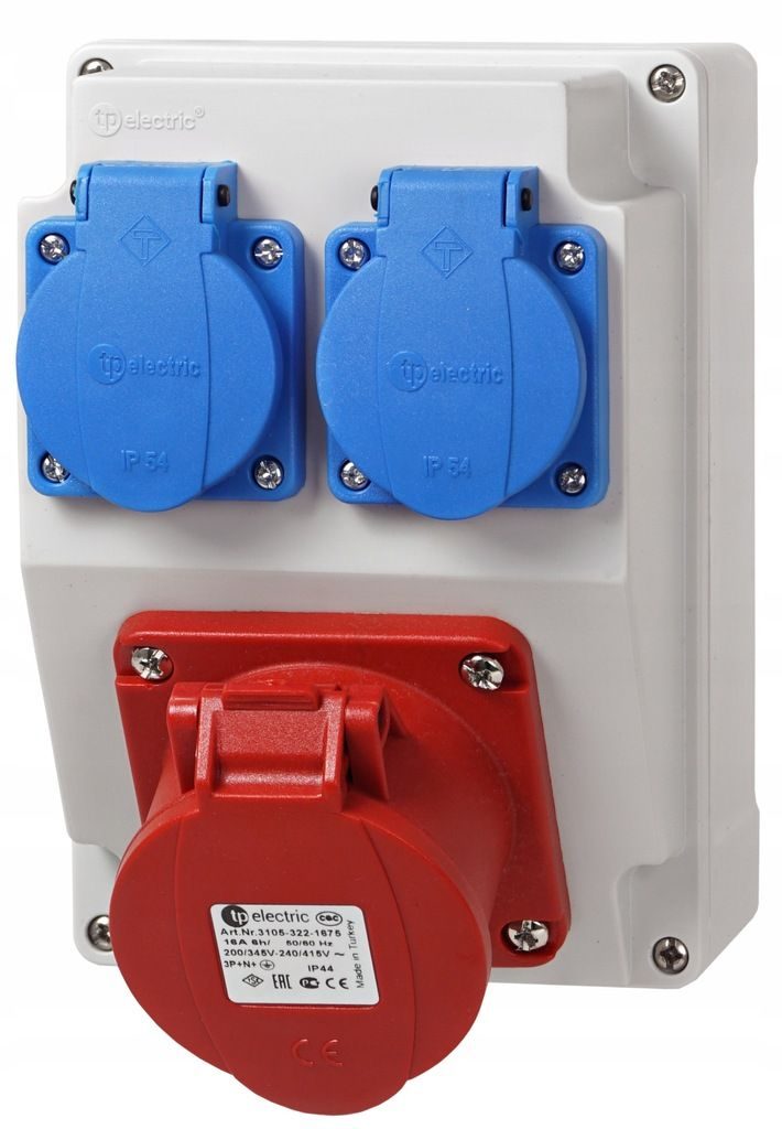 Construction power distributor - fixed socket 16A 5P + 2x230V
