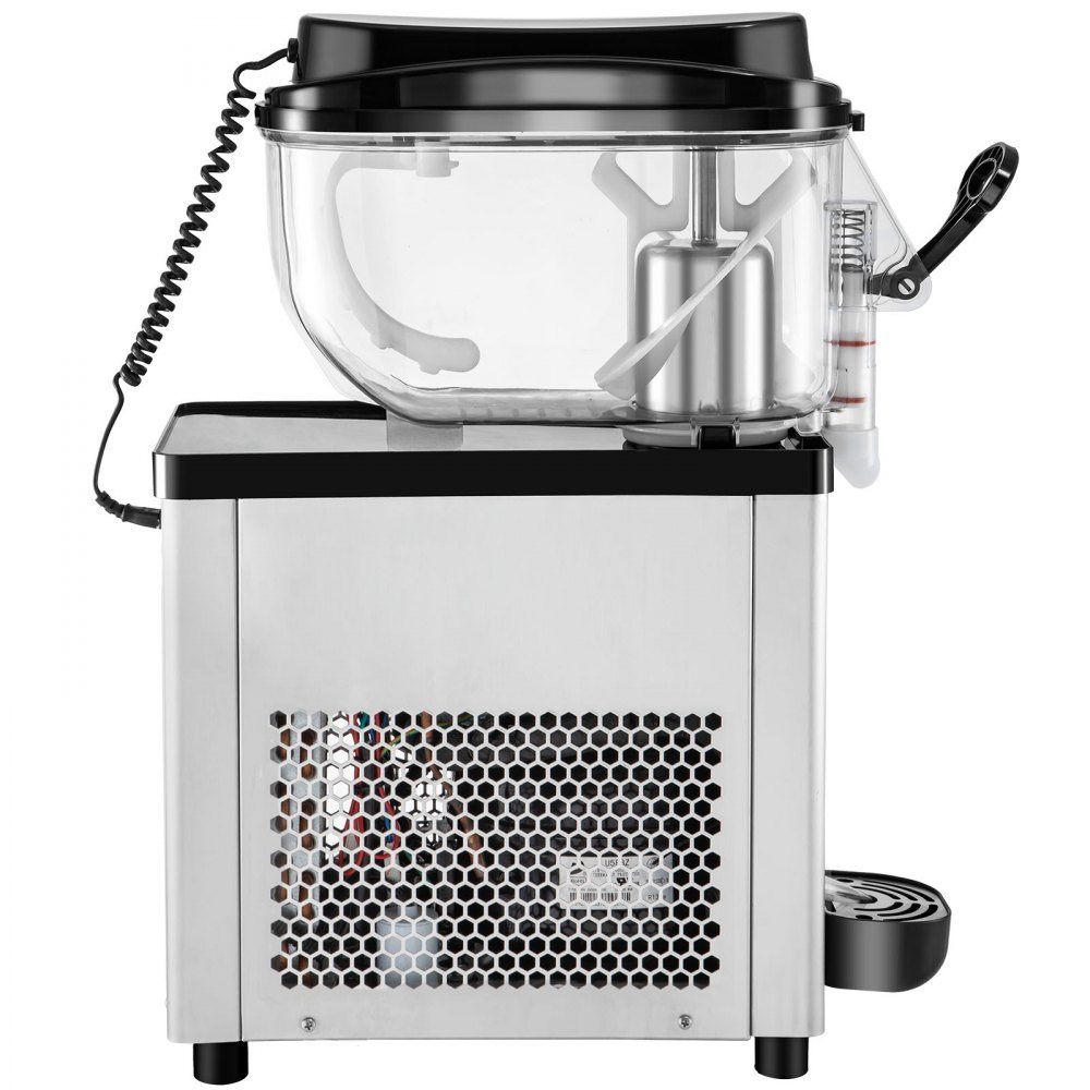 Commerciële Slushy Machine 6L Cups Single Bowl Slush Ice Cream Maker 300W 220V Roestvrij staal Margarita Smoothie Vriezer Drankmaker Slushie Machine voor supermarkten, cafés, restaurants, bars