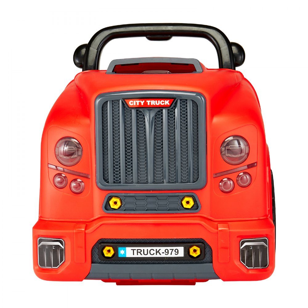Jouet à moteur, kit de réparation de voiture de 60 pièces pour enfants avec pièces détachables, lumières et sons, volant et klaxon, kit d'atelier mécanique pour enfants pour les tout-petits à partir de 3 ans, rouge