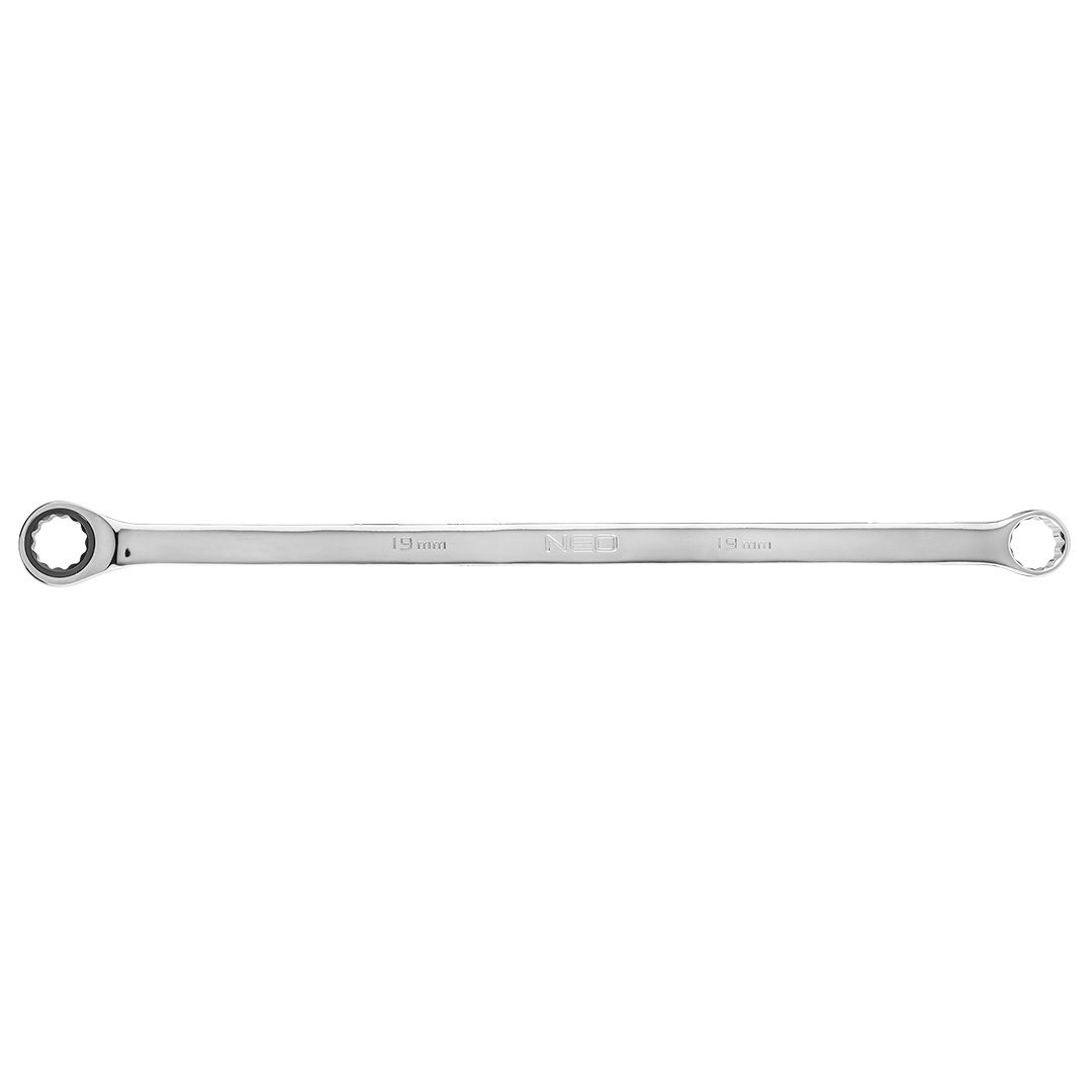 Double-sided ring wrench with ratchet